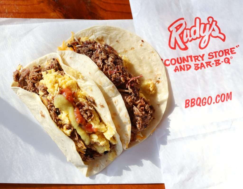 Brisket Breakfast Tacos At Rudy S Bbq Austin Food Magazine